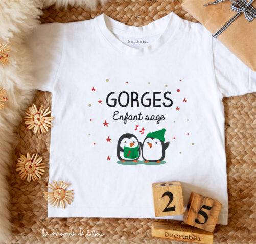 T-Shirt de Noël Enfant sage personnalisable