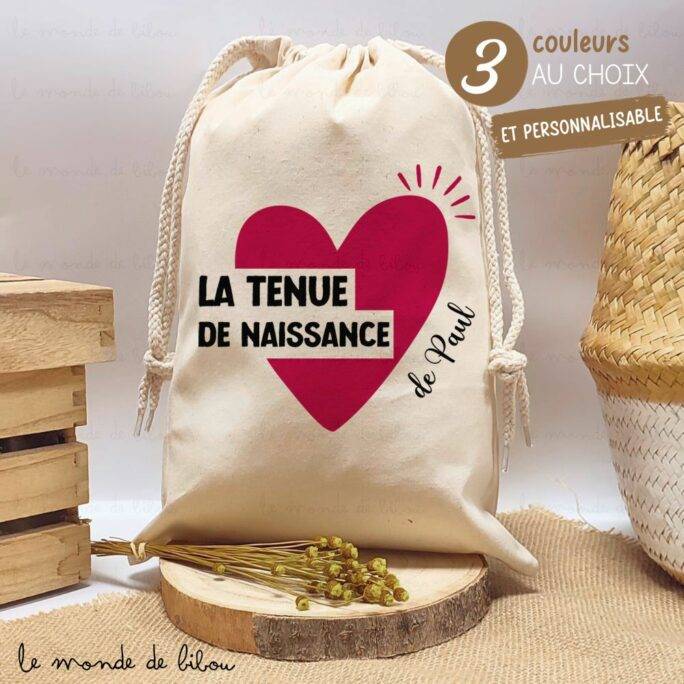 SAC POCHON TENUE NAISSANCE PEROSNNALISE