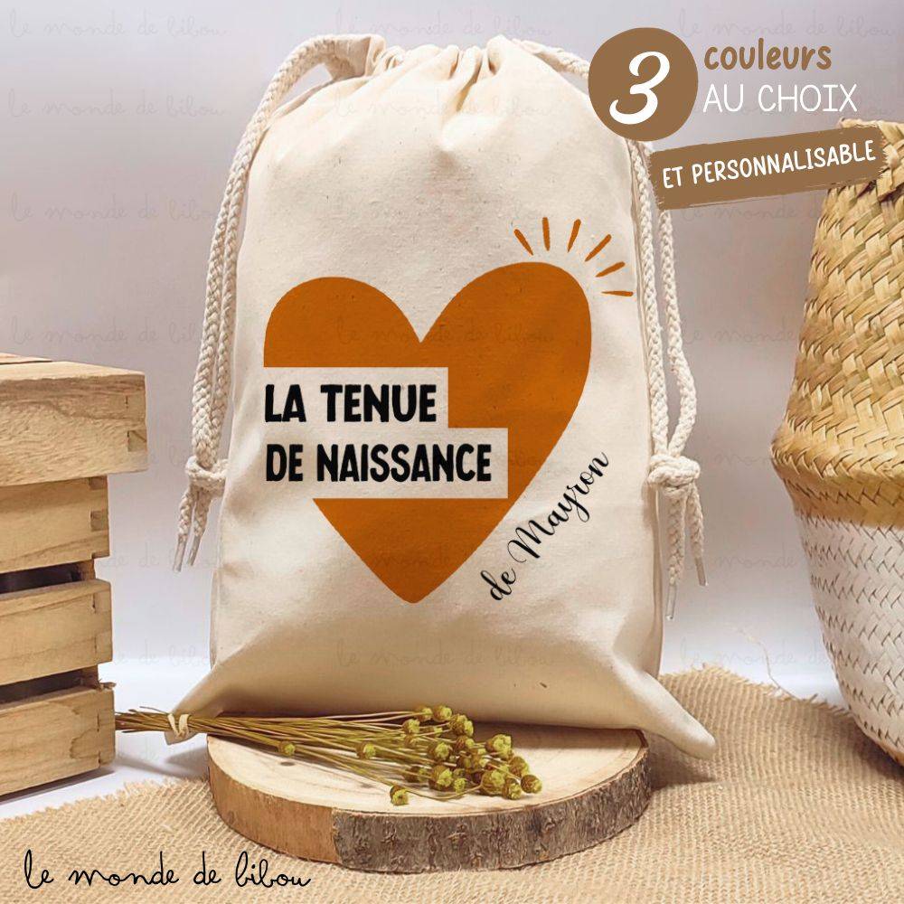 Pochon Kit Tenue Naissance personnalisé