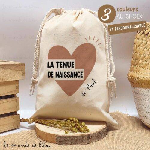Pochon Kit Tenue Naissance personnalisé