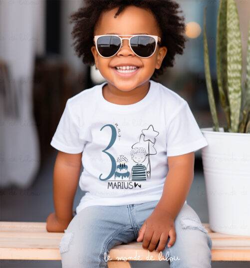 T-shirt enfant anniversaire personnalisé