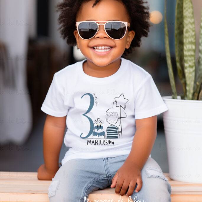 T-shirt enfant anniversaire personnalisé