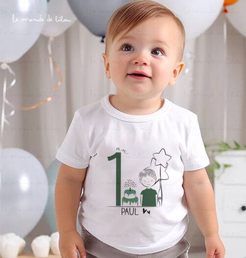 T-shirt enfant anniversaire personnalisé