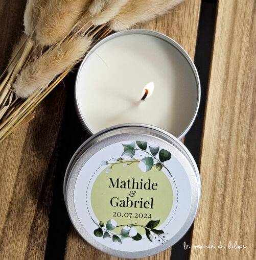 bougie personnalisée cadeaux invités mariage