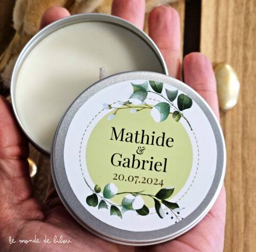 bougie personnalisée cadeaux invités mariage