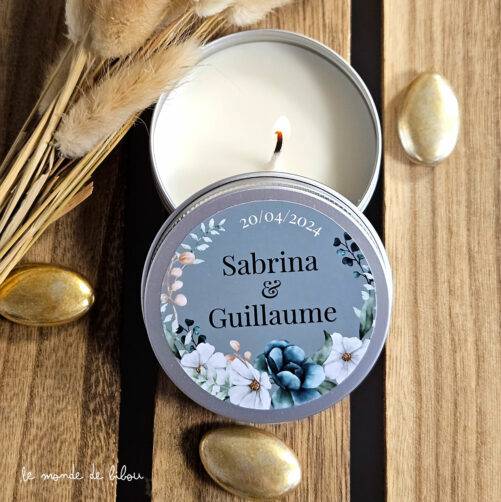 bougie personnalisée cadeaux invités mariage