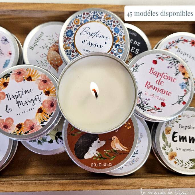 Bougie Baptême cadeaux invités