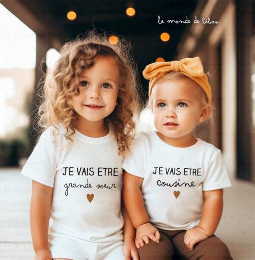 T-shirt je vais être Cousine ou Cousin