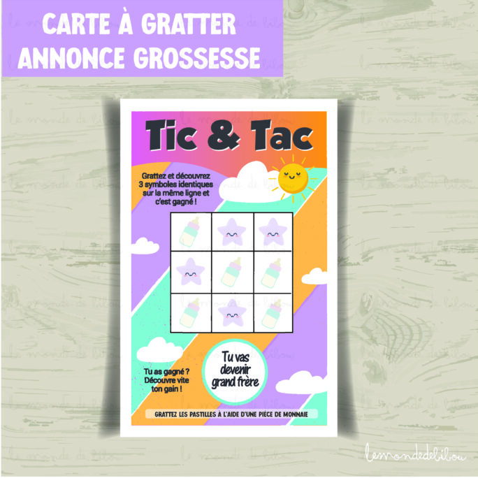 Ticket Tic & Tac à gratter annonce grossesse