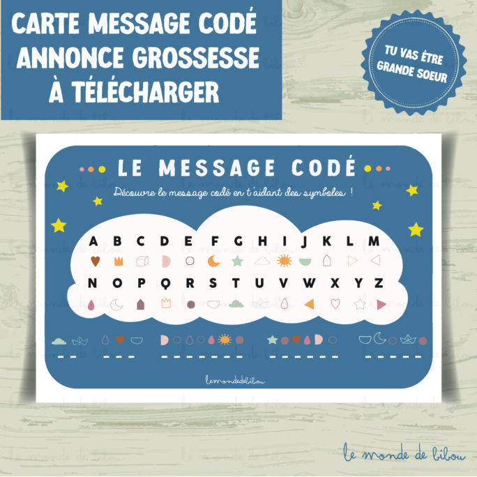 Carte message codé à télécharger