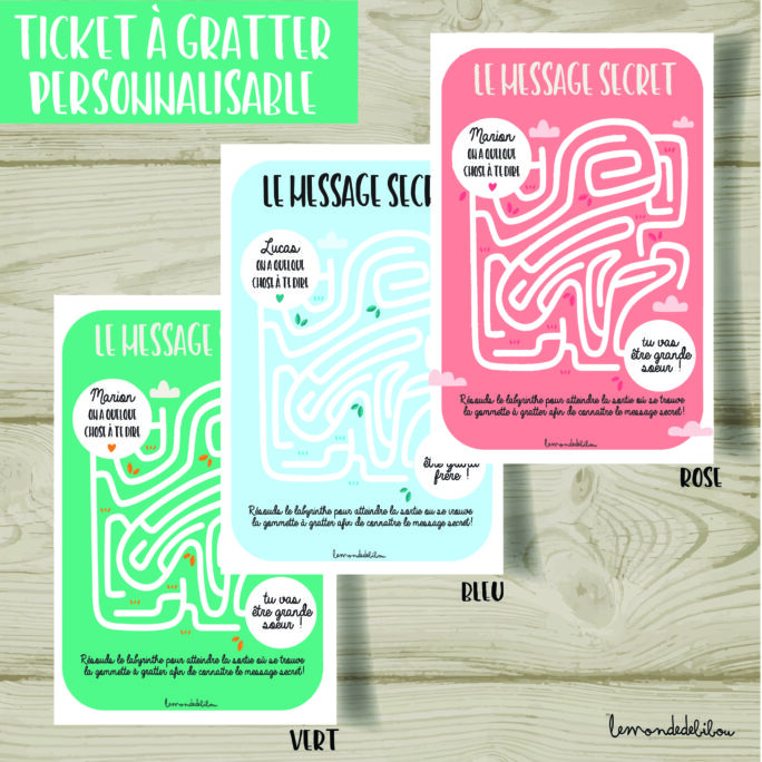 Ticket à gratter Labyrinthe Annonce Grande Sœur et Grand Frère