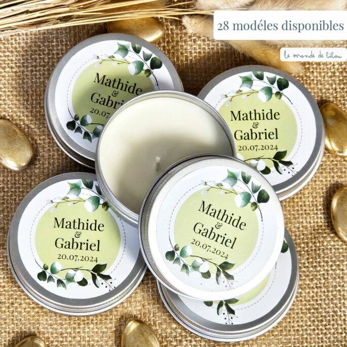 bougie personnalisée cadeaux invités mariage