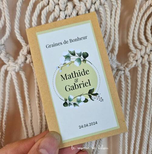Sachet de graines à planter personnalisé mariage