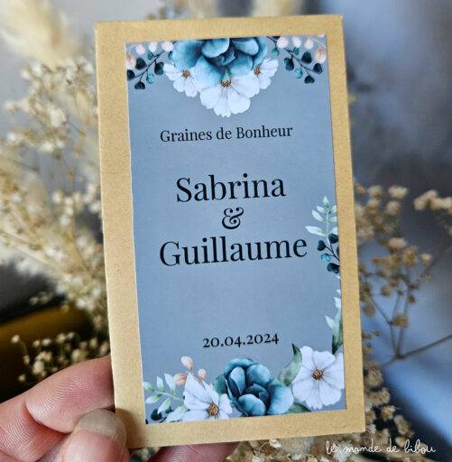 Sachet de graines à planter personnalisé mariage