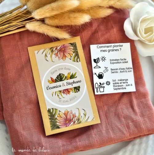 Sachet de graines à planter personnalisé mariage