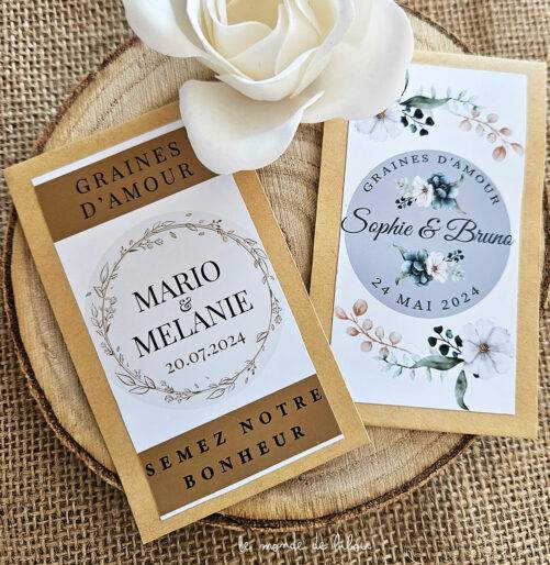 Sachet de graines à planter personnalisé mariage