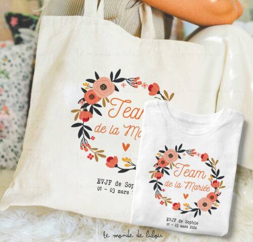 T-Shirt et sac EVJF personnalisé