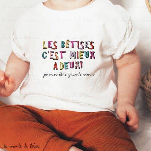 T-shirt Bientôt Grande Soeur Grand Frère