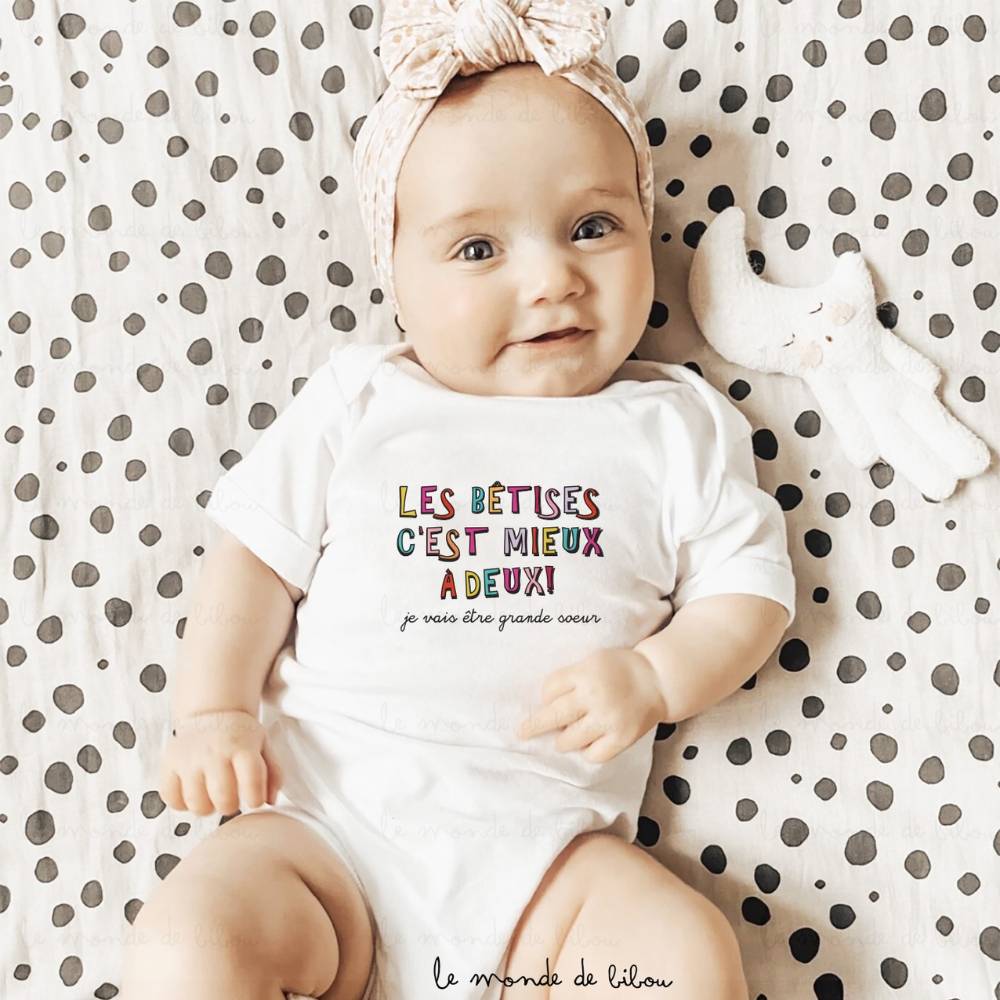 T-shirt Bientôt Grande Soeur Grand Frère