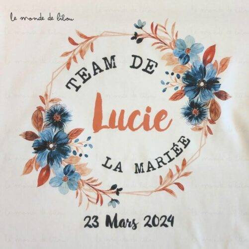 T-shirt enterrement vie de jeune fille bleu