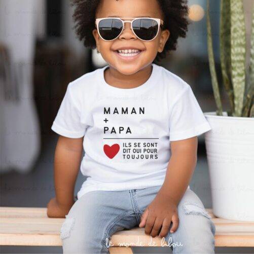 T-shirt Maman + Papa = Oui 