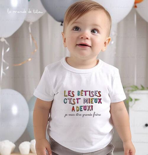 T-shirt Bientôt Grande Soeur Grand Frère
