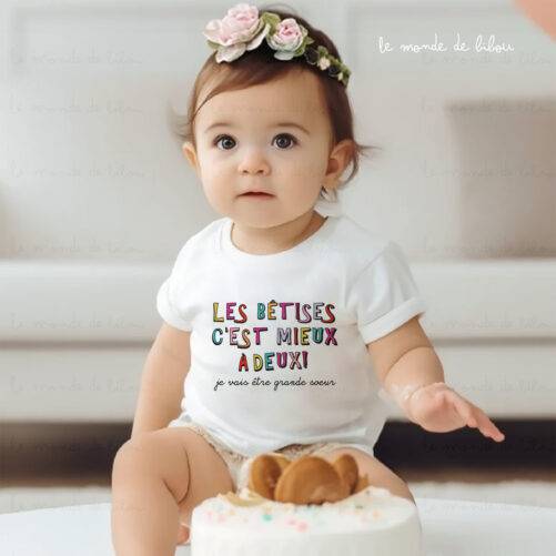 T-shirt Bientôt Grande Soeur Grand Frère