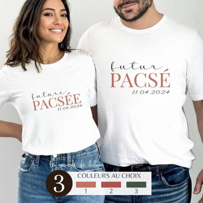 Duo T-shirts personnalisés futur PACS