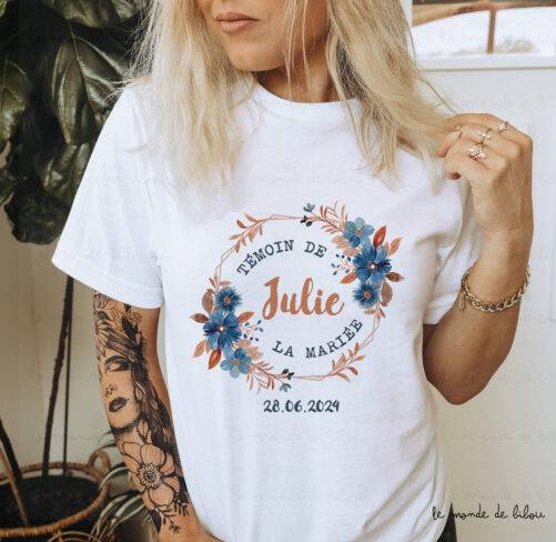 T-shirt enterrement vie de jeune fille bleu