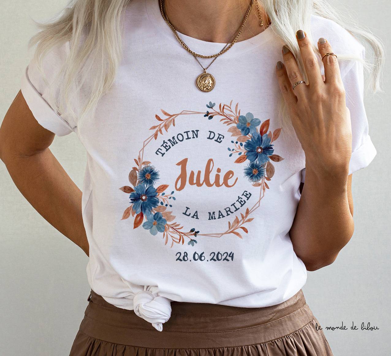 T-shirt enterrement vie de jeune fille bleu