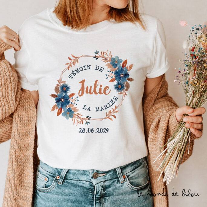 T-shirt enterrement vie de jeune fille bleu