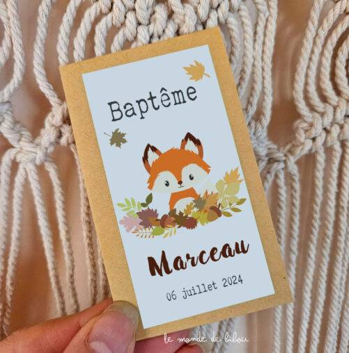 Sachet de graines à planter personnalisé Baptême