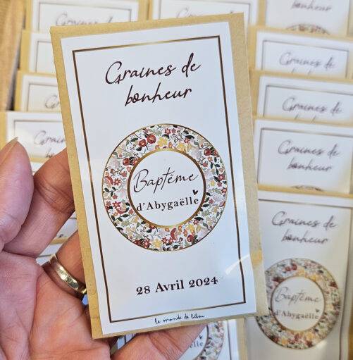 Sachet de graines personnalisé Baptême