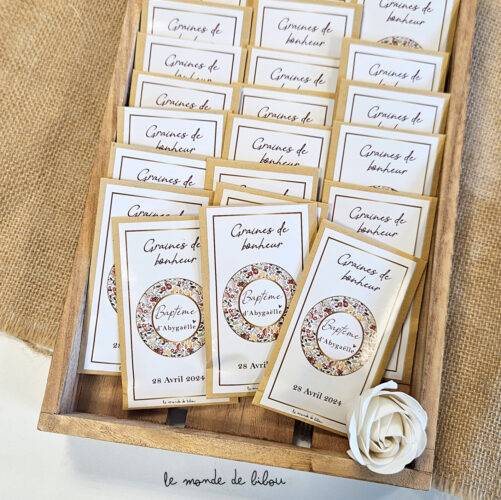Sachet de graines personnalisé Baptême