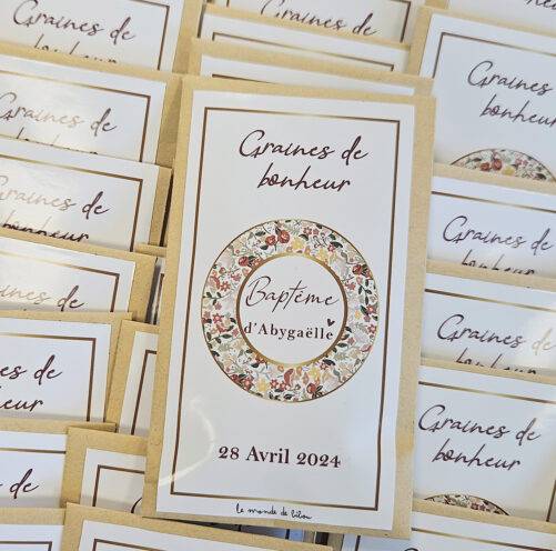 Sachet de graines personnalisé Baptême