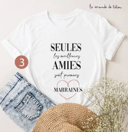 T-shirt Meilleure Amie et Marraine