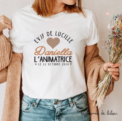 T-shirt enterrement vie de jeune fille prénom 