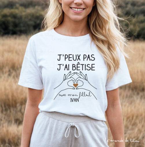 T-shirts personnalisés Bêtise avec Marraine et Filleul(e)