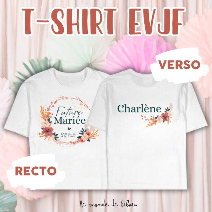T-shirt enterrement vie jeune fille Bride prénom