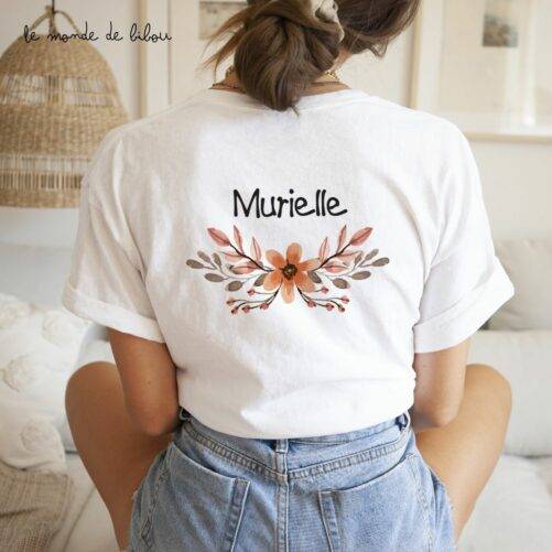 T-shirt enterrement vie jeune fille couronne prénom