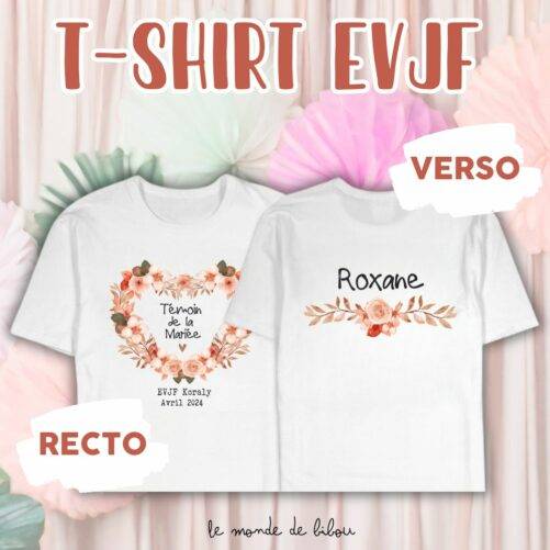 T-shirt enterrement vie jeune fille coeur terracotta prénom