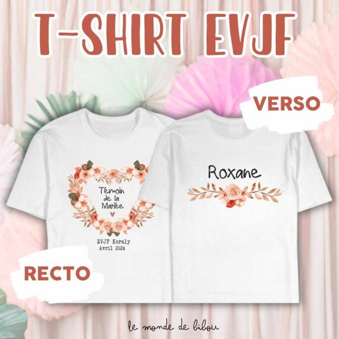 T-shirt enterrement vie jeune fille coeur terracotta prénom