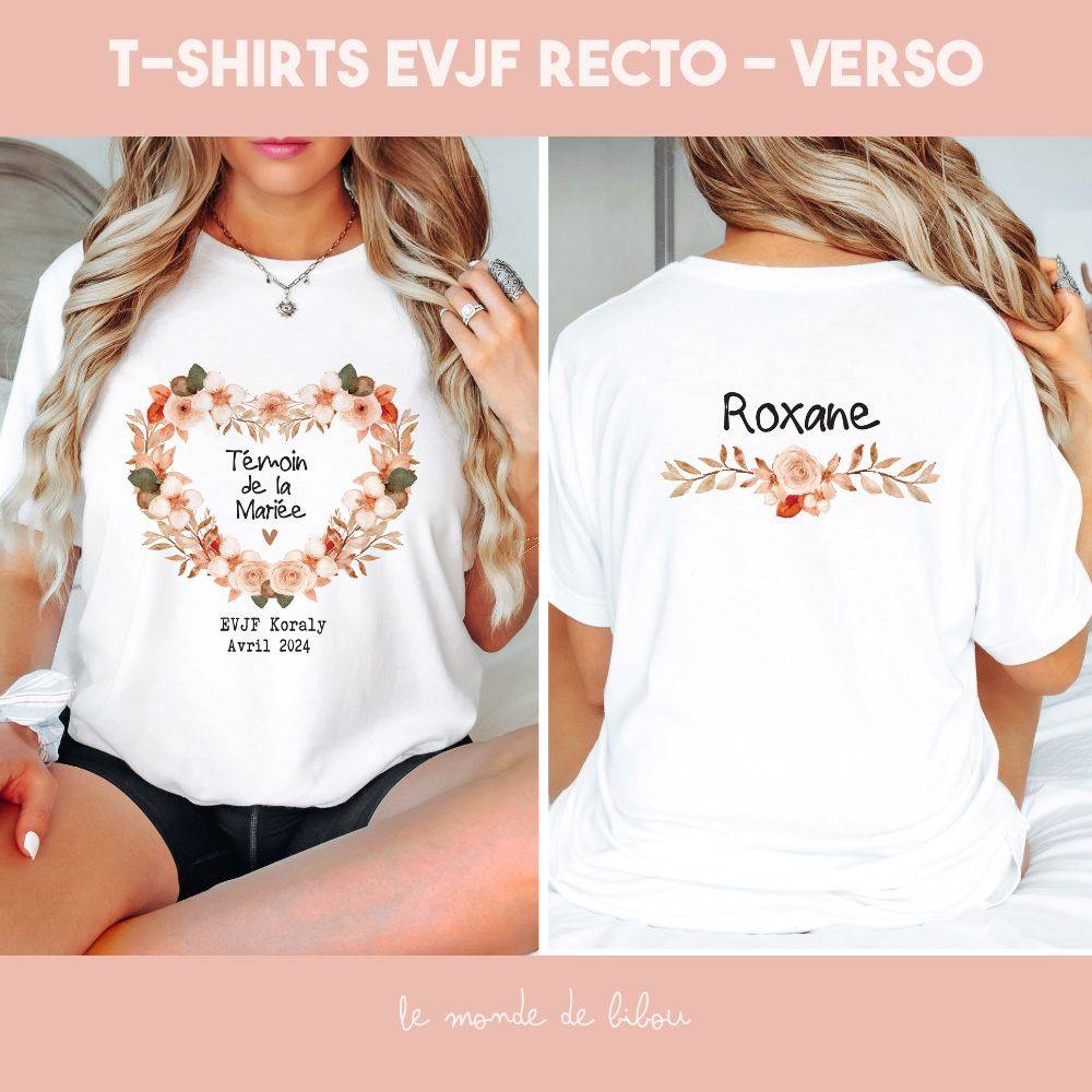 T-shirt enterrement vie jeune fille coeur terracotta prénom