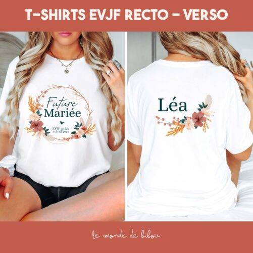 T-shirt enterrement vie jeune fille Bride prénom
