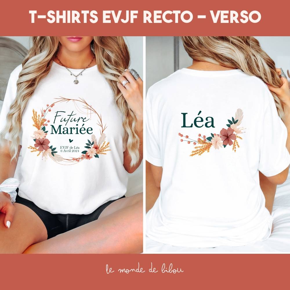 T-shirt enterrement vie jeune fille Bride prénom