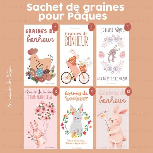 Sachet graines à planter personnalisé Pâques