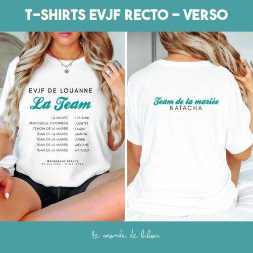 T-shirt enterrement vie jeune fille prénom team