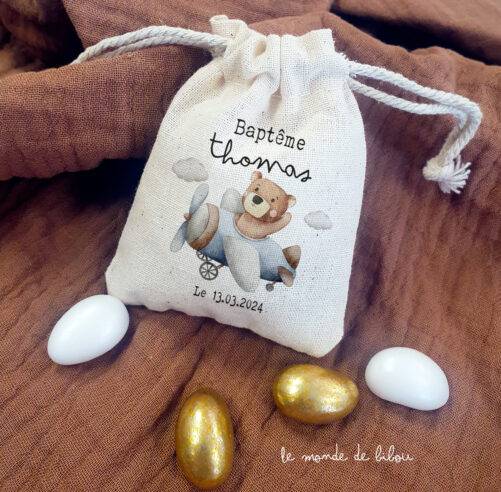Sachet Pochon dragées personnalisé
