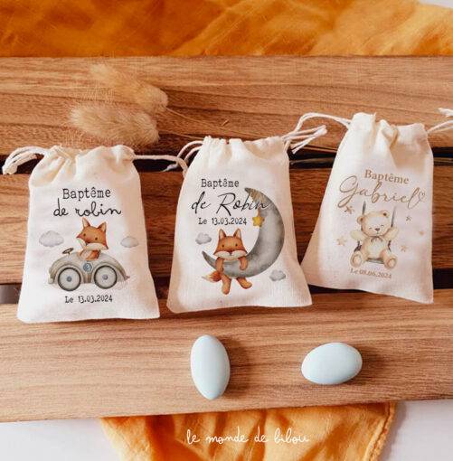 Sachet Pochon dragées personnalisé