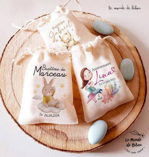 Sachet Pochon dragées personnalisé